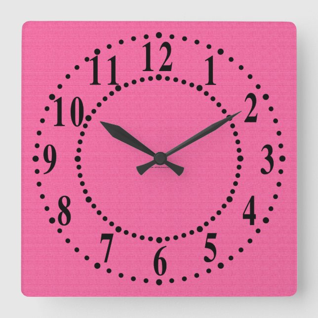 Eclectic Pink Satin Look Wall Clock (Front)