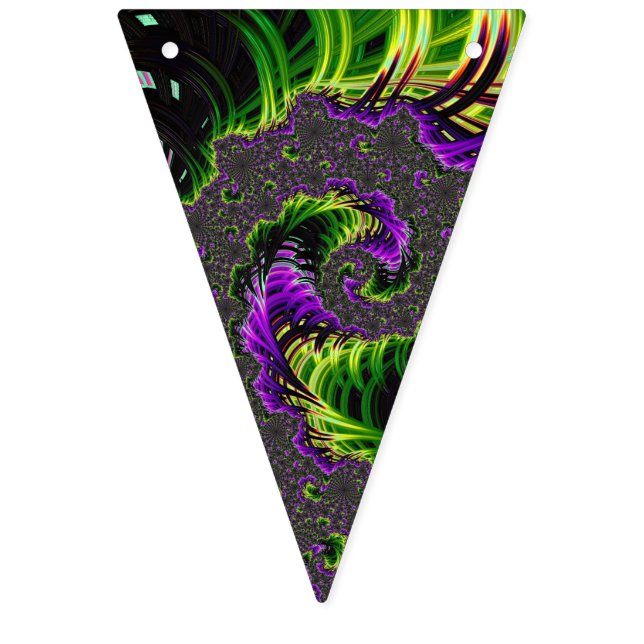 Eclectic Psychedelic Spiral Fractal Abstract Art Bunting (First Flag)