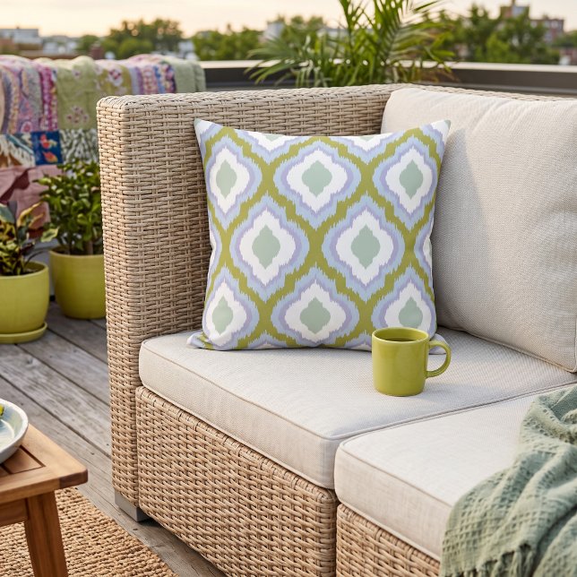Eclectic Retro Ikat Pattern Cushion (Creator Uploaded)