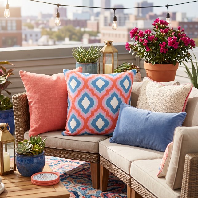 Eclectic Retro Ikat Pattern Cushion (Creator Uploaded)