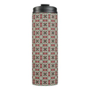 Eclectic Rustic Grungy Muted Christmas Pattern Thermal Tumbler
