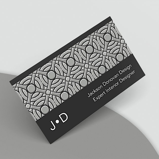 Eclectic Silver Luxury Metallic Steel Art Pattern Business Card (Creator Uploaded)