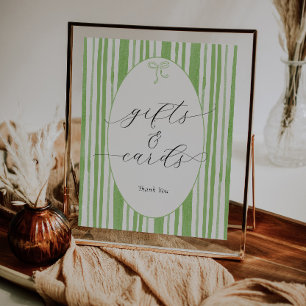 Eclectic Stripes Baby Shower Gifts and Cards Sign