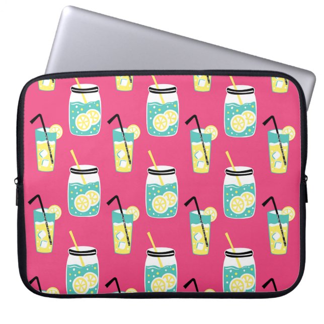 Eclectic summer elements, vintage seamless backgro laptop sleeve (Front)