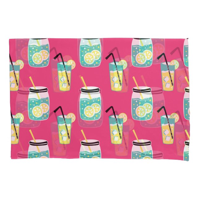 Eclectic summer elements, vintage seamless backgro pillowcase (Front)