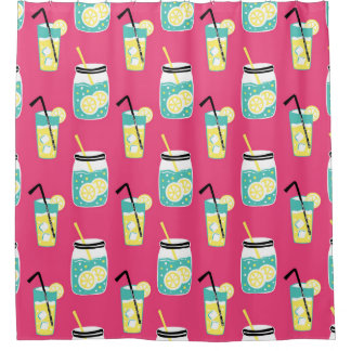 Eclectic summer elements, vintage seamless backgro shower curtain