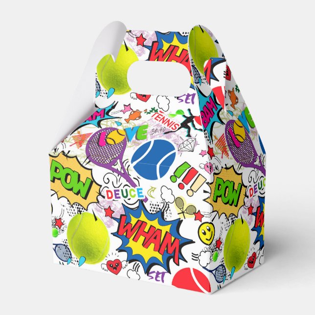 😍🤩Eclectic tennis🎾 pattern Favour Box (Front Side)