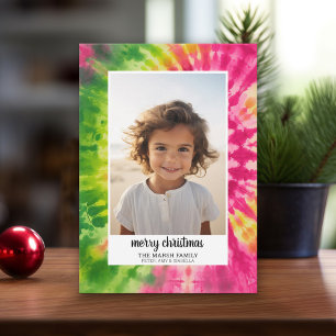 Eclectic Tie Dye - Christmas Photo Colourful Brigh Holiday Card