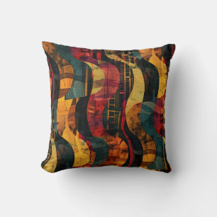 Eclectic Tribal Blocks Cushion