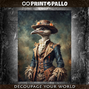 Eclectic Victorian Milady Ostrich with flower hat Tissue Paper