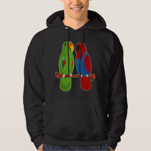Eclectus Parrot Adorable Couple Birds Cute Drawing Hoodie