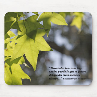 Eclesiastes 3:1 con Hojas Mouse Pad