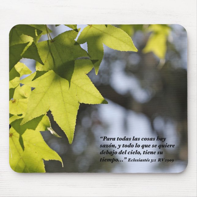 Eclesiastes 3:1 con Hojas Mouse Pad (Front)