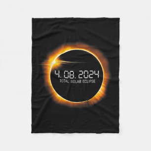 Eclipse 2024 April 8 Totality Mens Womens Kids Fleece Blanket