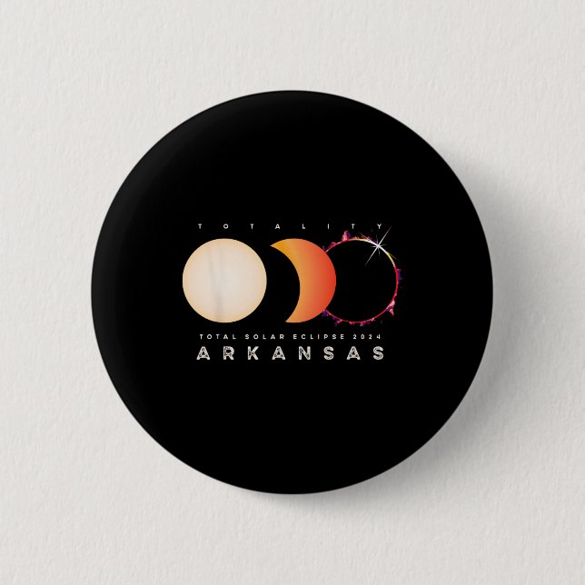 Eclipse 2024 Arkansas Total Eclipse Astronomy Grap 6 Cm Round Badge (Front)