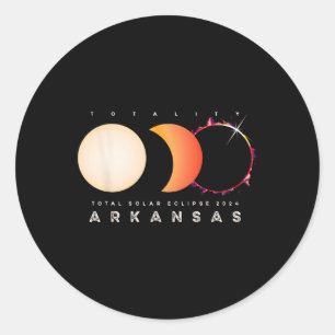 Eclipse 2024 Arkansas Total Eclipse Astronomy Grap Classic Round Sticker