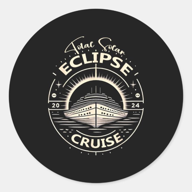Eclipse 2024 Cruise Funny Total Solar Eclipse  Classic Round Sticker (Front)