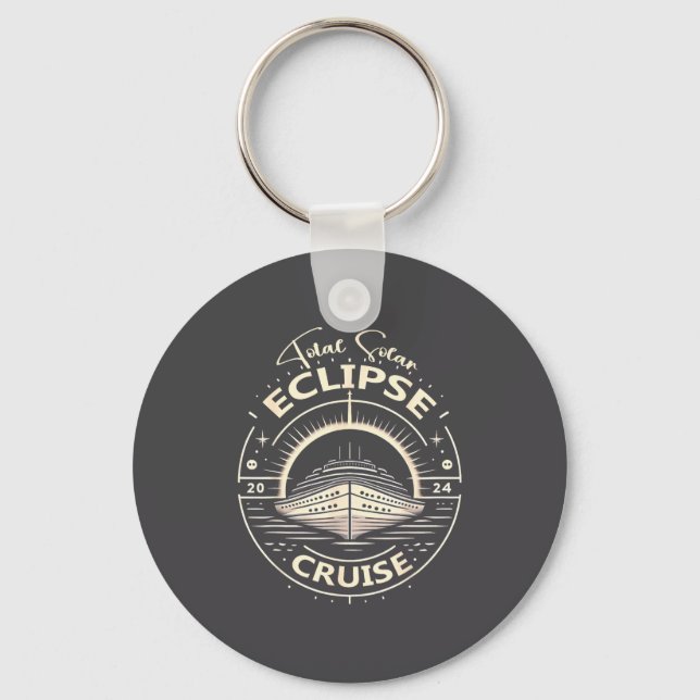 Eclipse 2024 Cruise Funny Total Solar Eclipse  Key Ring (Front)