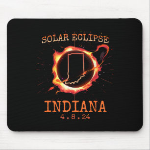 Eclipse 2024 Indiana State Totality Usa Path Souve Mouse Pad