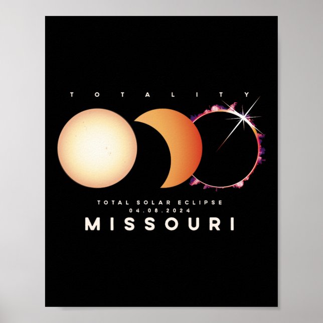 Eclipse 2024 Missouri Total Eclipse Astronomy Grap Poster (Front)
