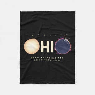 Eclipse 2024 Ohio Total Eclipse Astronomy Graphic Fleece Blanket