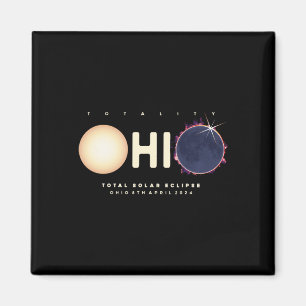 Eclipse 2024 Ohio Total Eclipse Astronomy Graphic Magnet