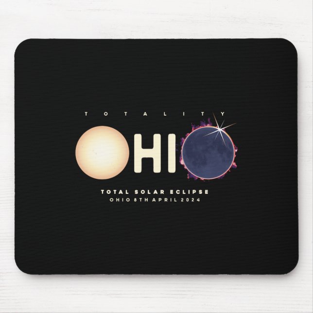 Eclipse 2024 Ohio Total Eclipse Astronomy Graphic  Mouse Pad (Front)