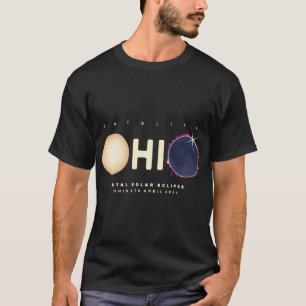 Eclipse 2024 Ohio Total Eclipse Astronomy Graphic  T-Shirt