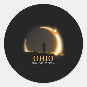 Eclipse 2024 Ohio Total Solar Eclipse 1 Classic Round Sticker