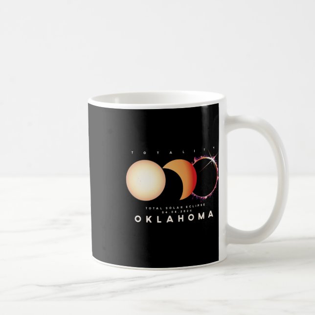 Eclipse 2024 Oklahoma Total Eclipse Astronomy Grap Coffee Mug (Right)