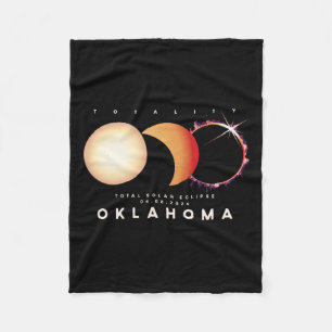 Eclipse 2024 Oklahoma Total Eclipse Astronomy Grap Fleece Blanket