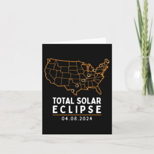 Eclipse 2024 Party America Totality Total Usa Map Card