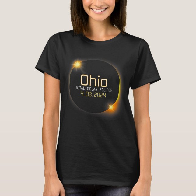 Eclipse 2024 Shirt State Ohio Total Solar Eclipse  (Front)