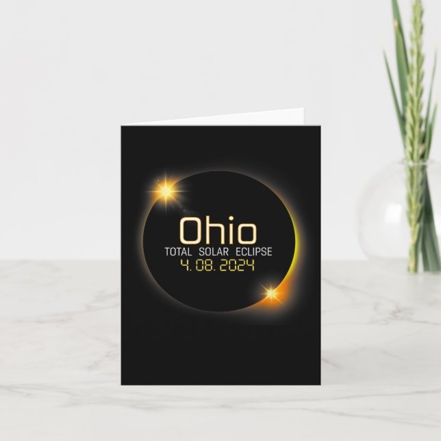 Eclipse 2024 Shirt State Ohio Total Solar Eclipse  Card (Front)