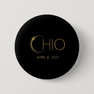 Eclipse 2024 Shirt Total Solar Eclipse State Ohio 6 Cm Round Badge