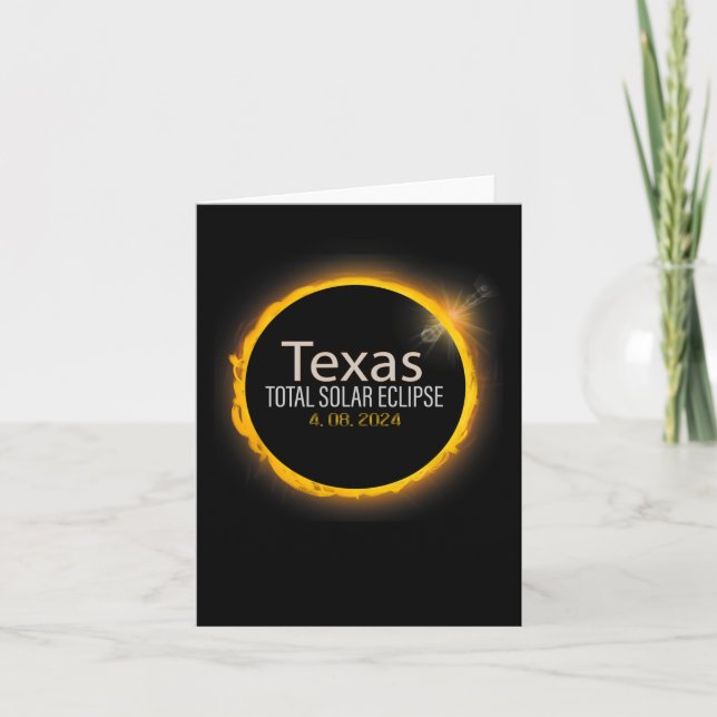 Eclipse 2024 Shirt Total Solar Eclipse State Texas Card (Front)