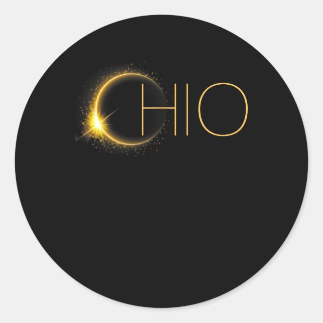 Eclipse 2024 Total Eclipse Solar Eclipse Ohio  Classic Round Sticker (Front)