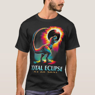 Eclipse 2024 Total Solar Eclipse T Rex Dinosaur T-Shirt