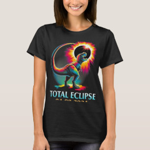 Eclipse 2024 Total Solar Eclipse T Rex Dinosaur T-Shirt