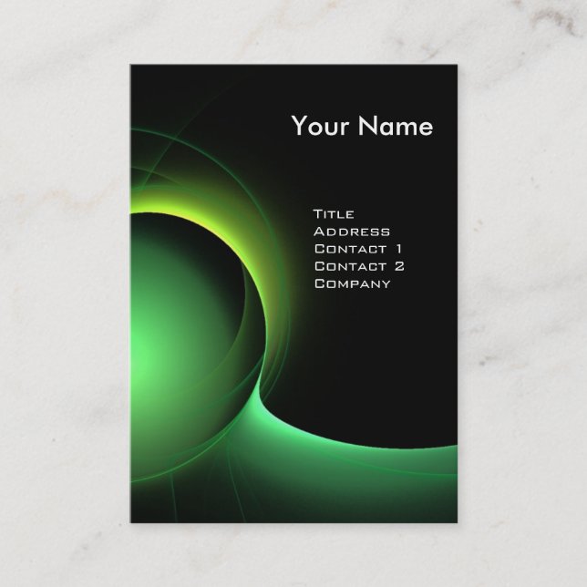 ECLIPSE 2 MONOGRAM Vibrant black green Business Card (Front)