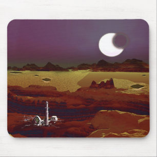Eclipse Above Distant Lands Alien Planet Mousepad