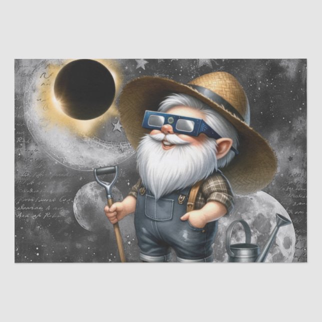 Eclipse Astronomy Celestial Gnome Tissue Paper (Front)