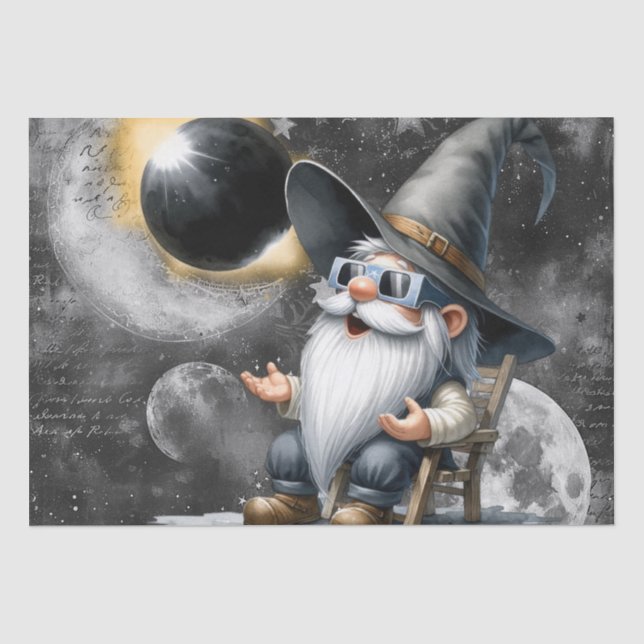 Eclipse Astronomy Celestial Gnome Tissue Paper (Front)