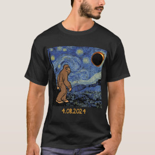 Eclipse Bigfoot Starry Night Sasquatch Men Women K T-Shirt