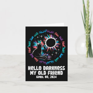 Eclipse Cat Hello Darkness April 8 Women Girls Kid Card