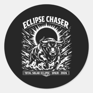 Eclipse Chaser Spain Total Solar Eclipse 2026 Classic Round Sticker