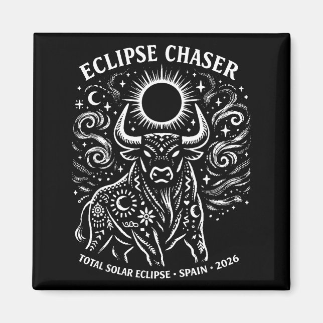 Eclipse Chaser Spain Total Solar Eclipse 2026 Magnet (Front)