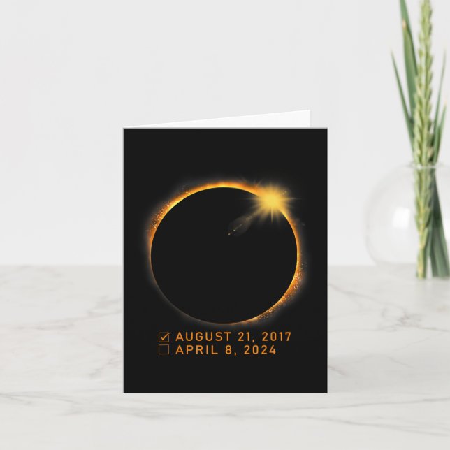 Eclipse Checklist Total Solar Eclipse April 8 2024 Card (Front)