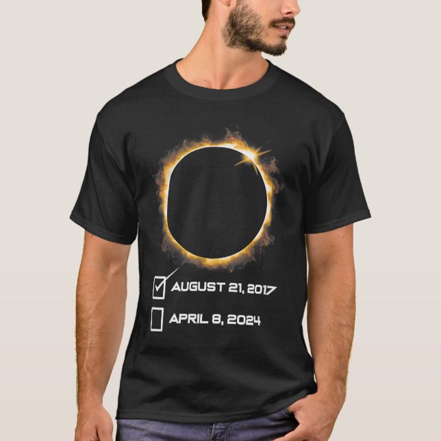 Eclipse Checklist Total Solar Eclipse April 8 2024 T-Shirt (Front)