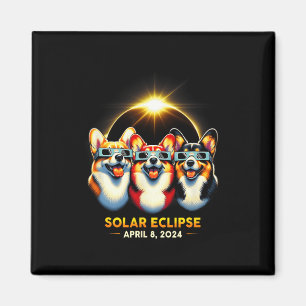 Eclipse Corgi Wearing Gles April 8 2024 Totality Magnet